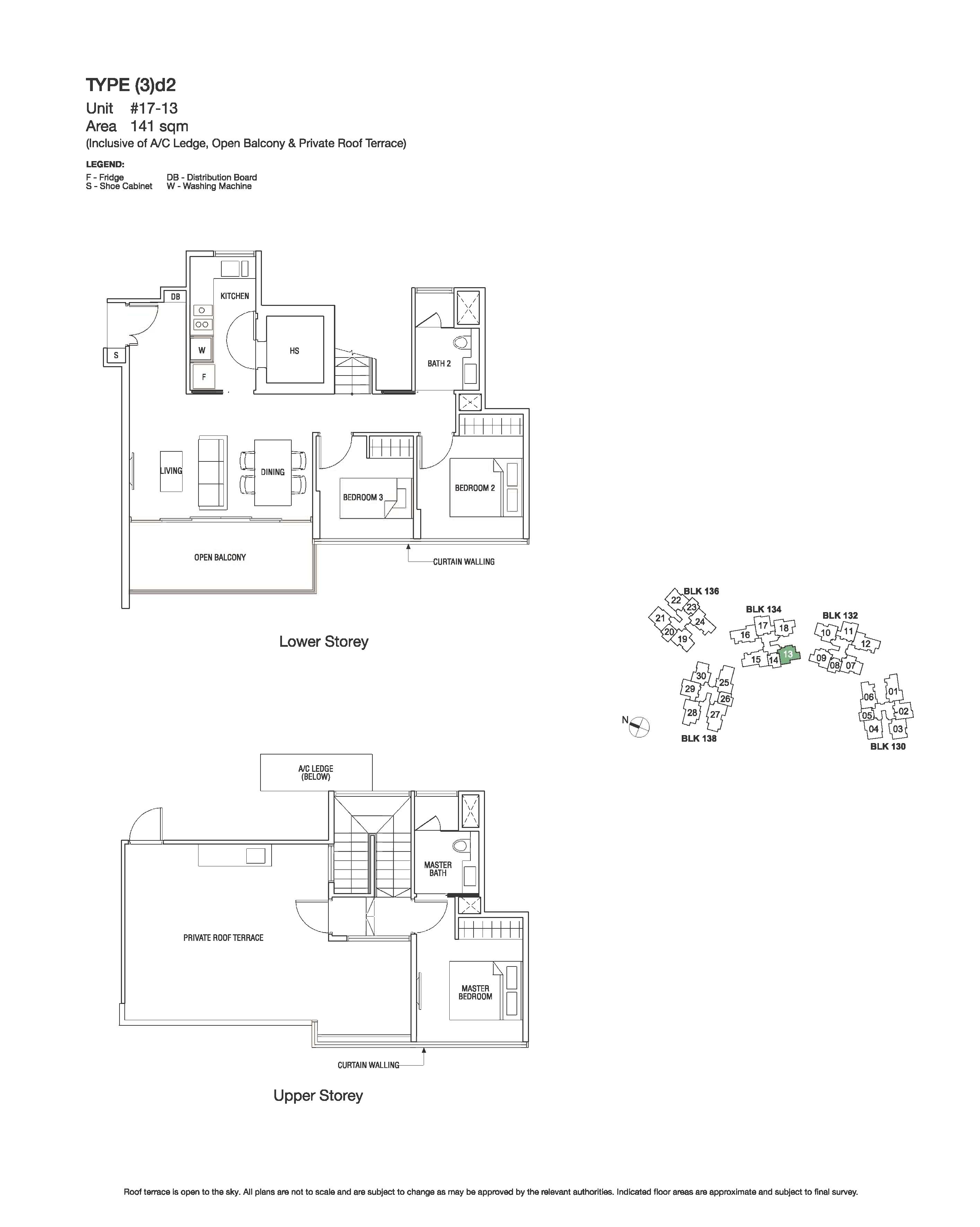 The Scala 3 Bedroom Penthouse Floor Plans Type (3)d2